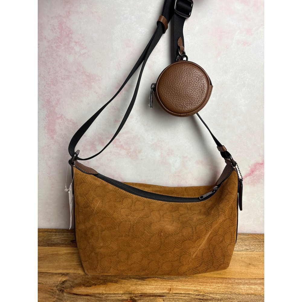 Coach Small Finn Crossbody Bag with Pouch NWT Carmel Sable